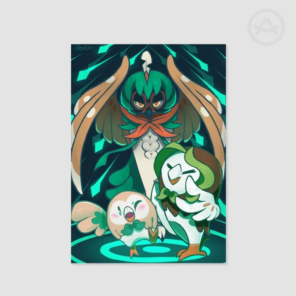 Rowlet Dartrix Decidueye Mini Poster/Print