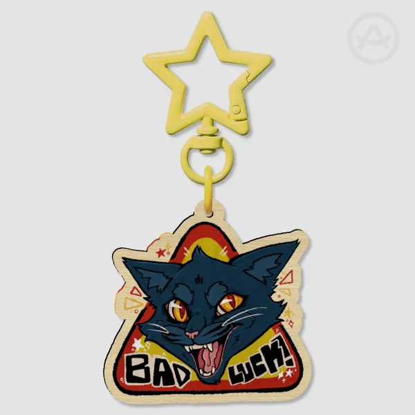 BAD LUCK! | Wood Keychain