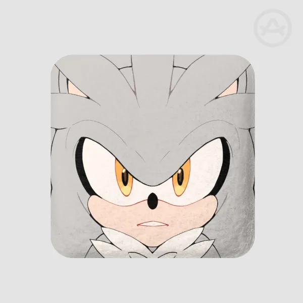 Silver Plush Button