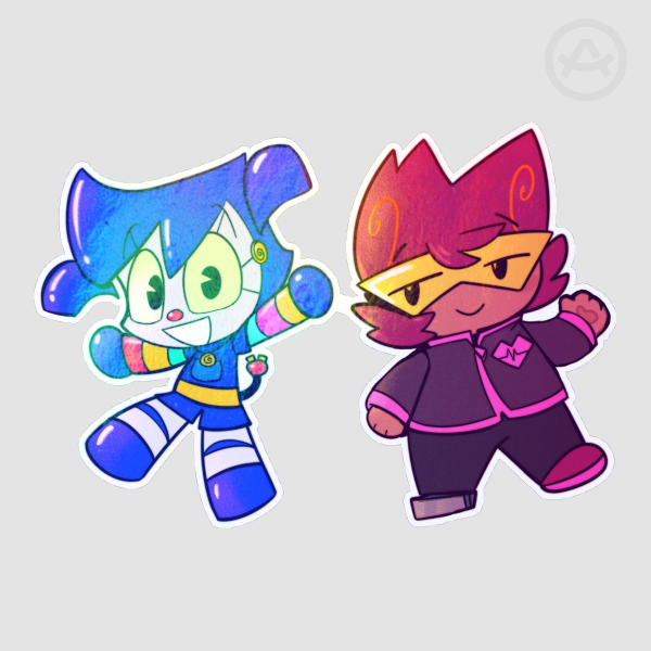 Chibi Friends! Rocket and Chip duo sticker