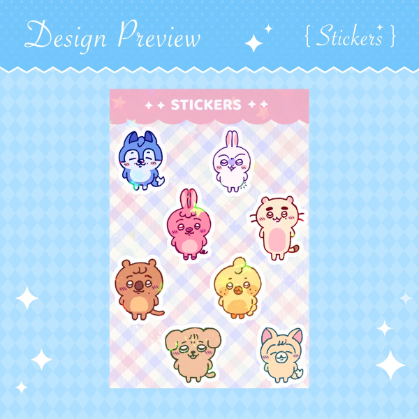 Small and Cute SKZOO Stray Kids Coated Paper Stickers Sheet