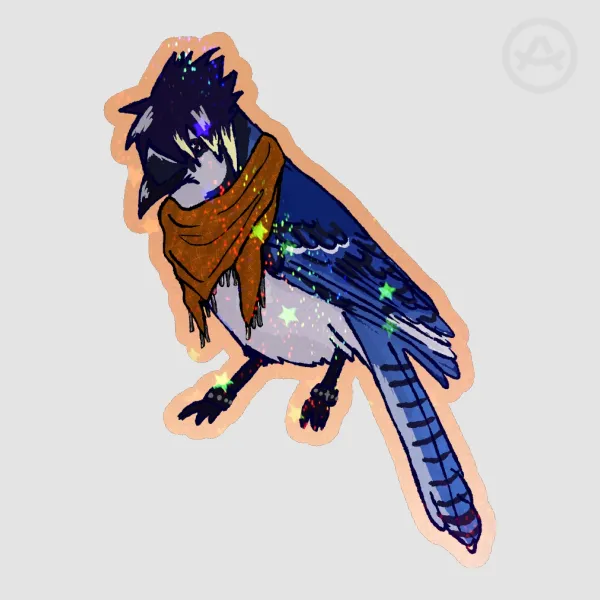 Emo Blue Jay Sticker