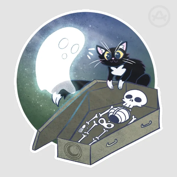 Ghost n' Cat Sticker