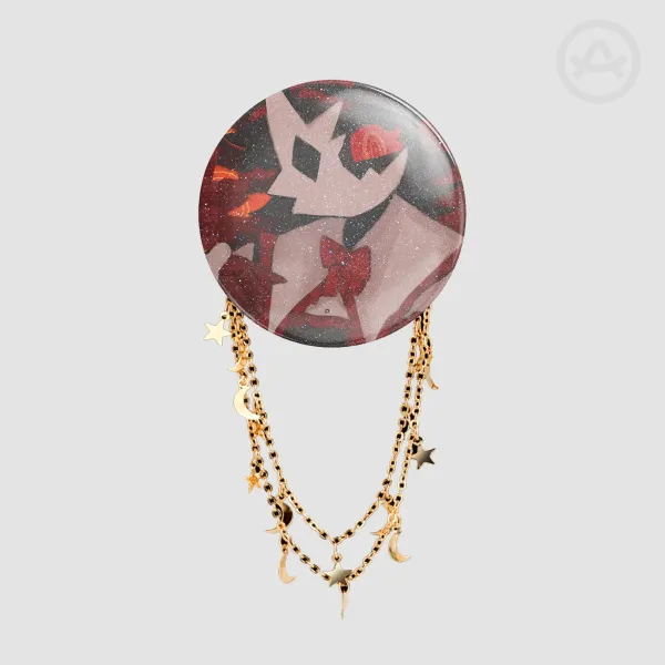 Regretevator- Folly Round Badge With Chains