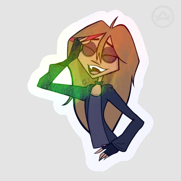 Roxanne(Metal Family OC) Laughing Die cut sticker