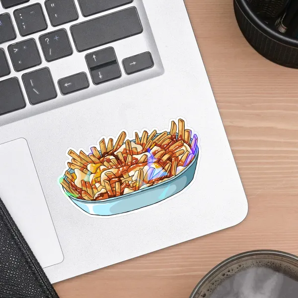 Poutine Holographic Sticker