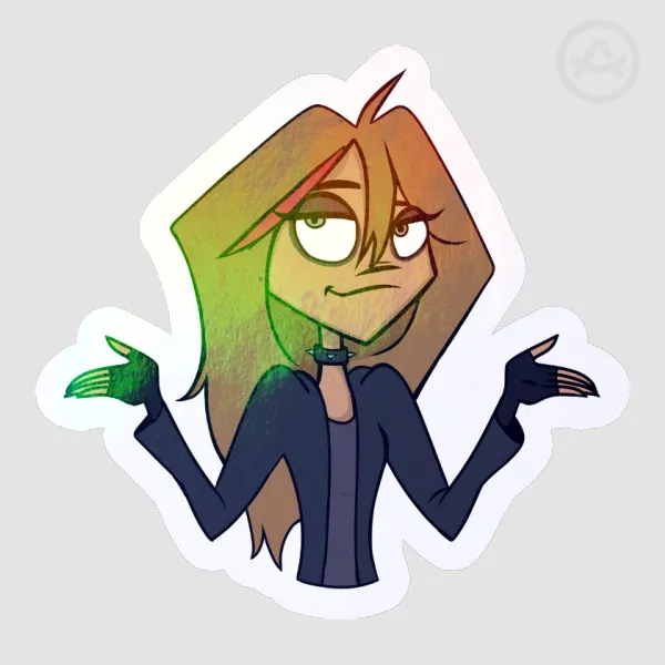 Roxanne(Metal family OC) Shrug Die cut sticker