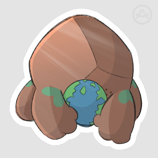 Rocky heart earth Die Cut Sticker