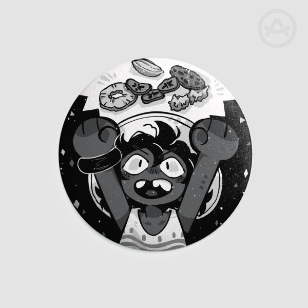 (Pearl Dust) Bonnie Button Pin/Badge