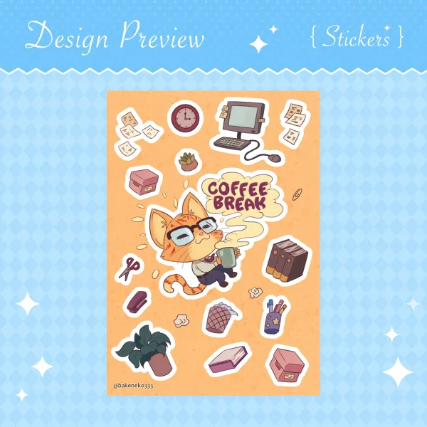 Coffee Break sticker sheet