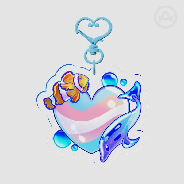 Transgender Frutiger Aero Acrylic Keychain
