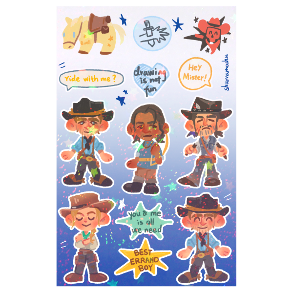 RDR2 Paper Stickers Sheet