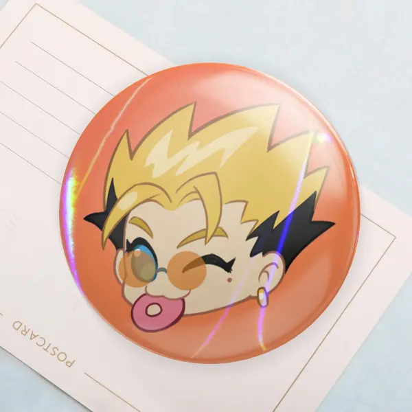 Donut Vash button pin