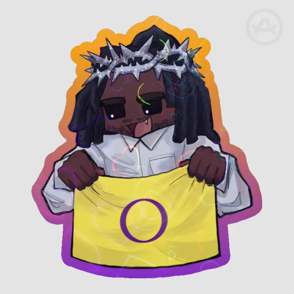 Kendrick Lamar Intersex Pride Flag 🌈 | Holographic Heart Sticker