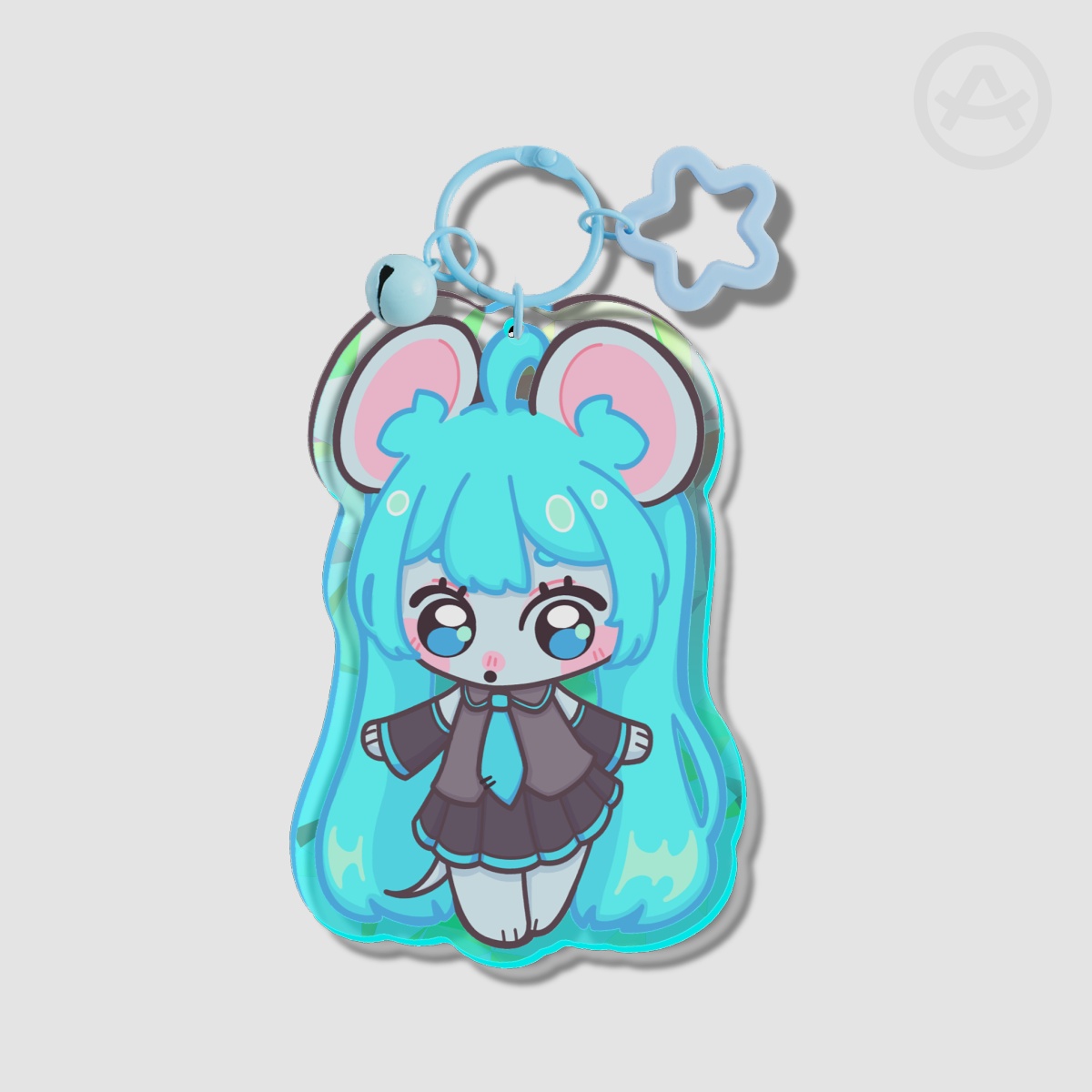 Mouse Miku!  Broken Glass Acrylic Keychains