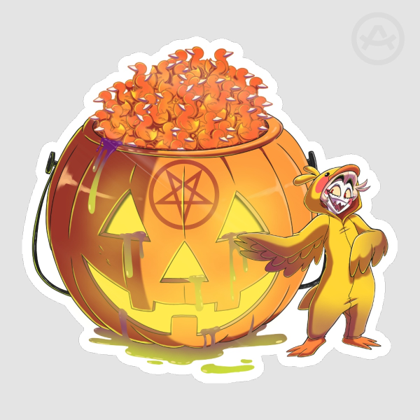 Devil’s Sweet Treats (Halloween Ver.) - Duckie Devil-corn Sticker