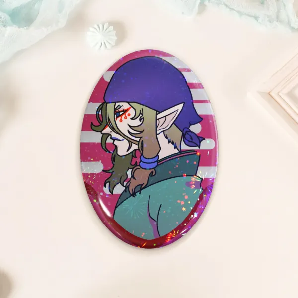 mononoke kusuriuri holographic oval badge