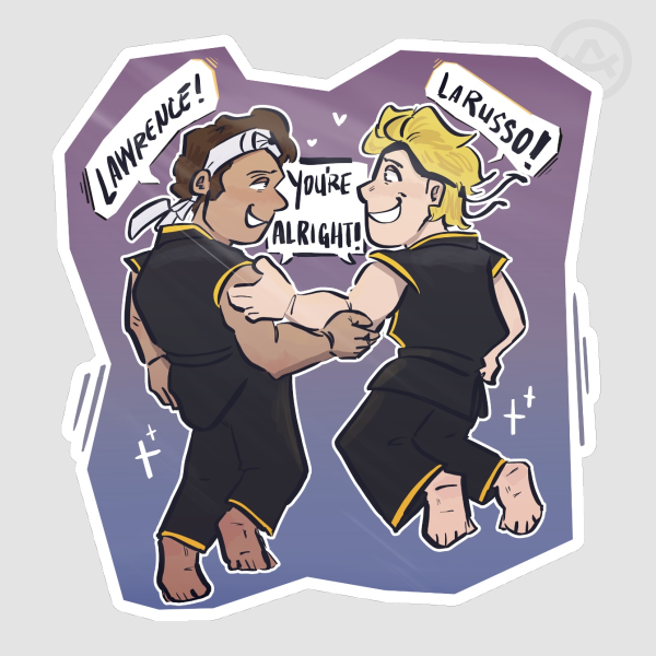 [COBRA KAI] "You're alright, Lawrusso!" Johnny Lawrence & Daniel LaRusso Die Cut Sticker