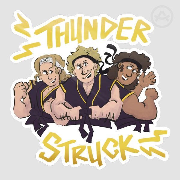 [COBRA KAI] Season 6 | Thunderstruck Johnny Lawrence | Miguel Diaz | Tory Nichols Die Cut Sticker