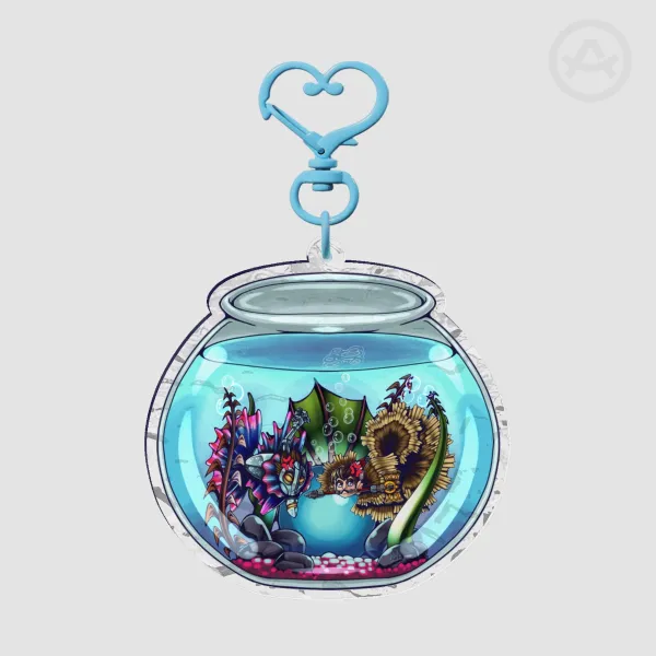 Betta Fish VikJayce Ripple Acrylic Keychains
