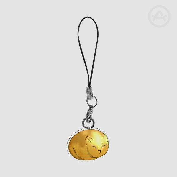 gold cat phone charm