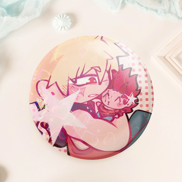 Hero Bakugo x fantasy au Kirishima Round Badges (Button Pins)