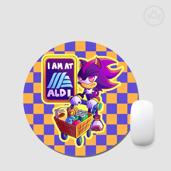 Shadow The Hedgehog I Am At Aldi Round Mouse Pad