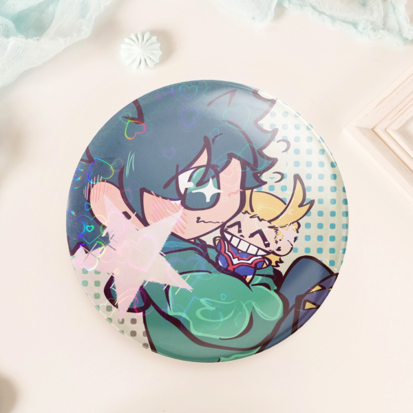 Deku AND All might! Round Badges (Button Pins)