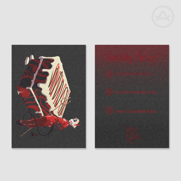 Devil’s Sweet Treats (Halloween Ver.) - Sinfully Thicc (Red Velvet Marble Cake) Card