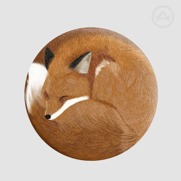 cozy fox plush badge