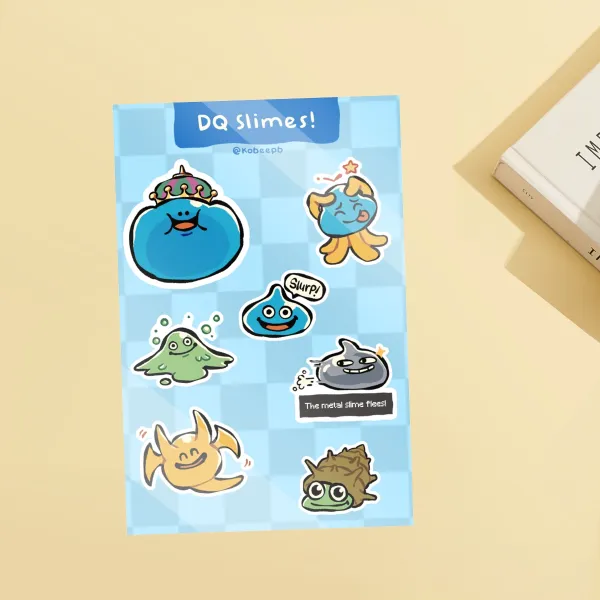 Dragon Quest slimes sticker sheet