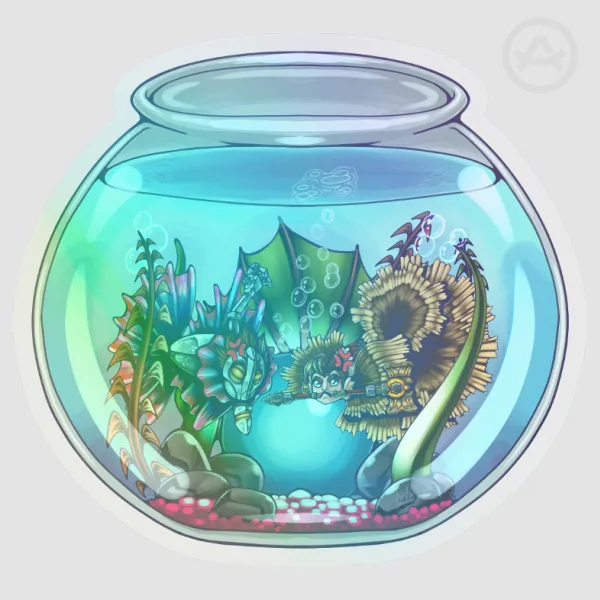 Vikjayce Betta Fish PET Vinyl Die Cut Stickers