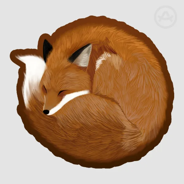 cozy fox sticker