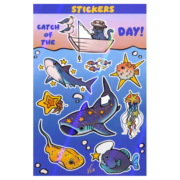 Ocean creatures Stickers Sheet