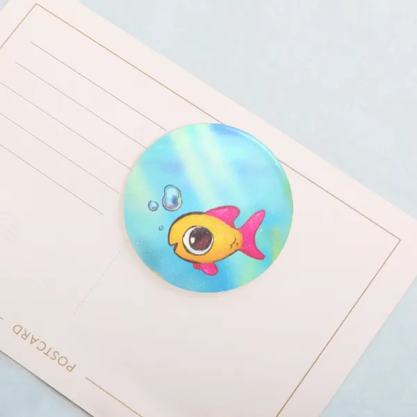 Fish Badge Round Badges (Button Pins)