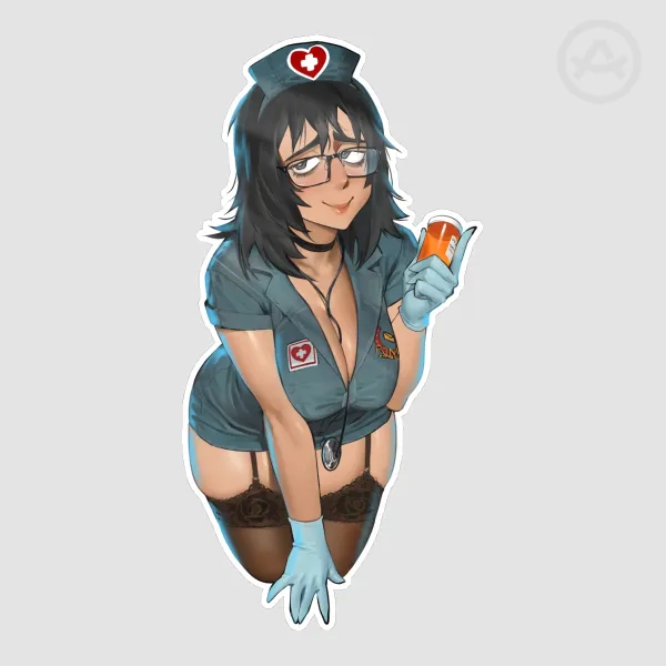 Nurse Anya Mouthwashing Die Cut Sticker