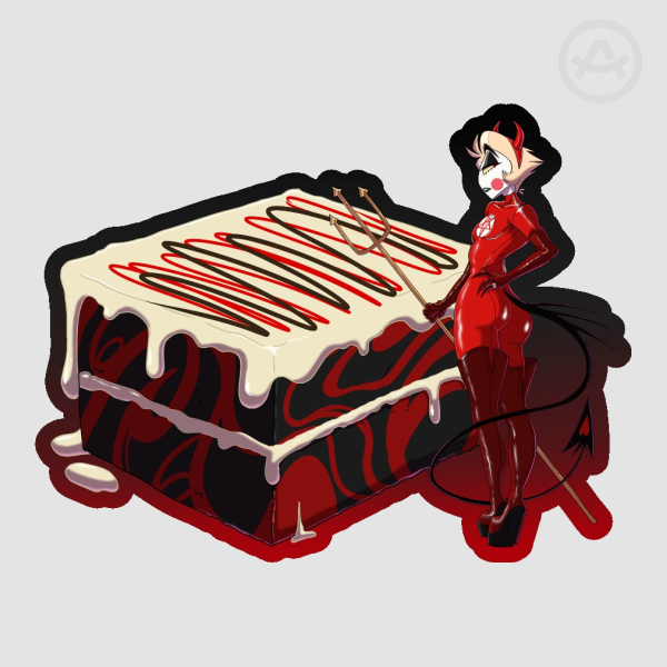Devil’s Sweet Treats (Halloween Ver.) - Sinfully Thicc (Red Velvet Marble Cake) Sticker