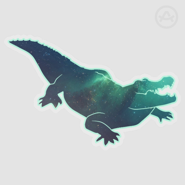 Starry Alligator (Green) - 2 Inch Vinyl Sticker