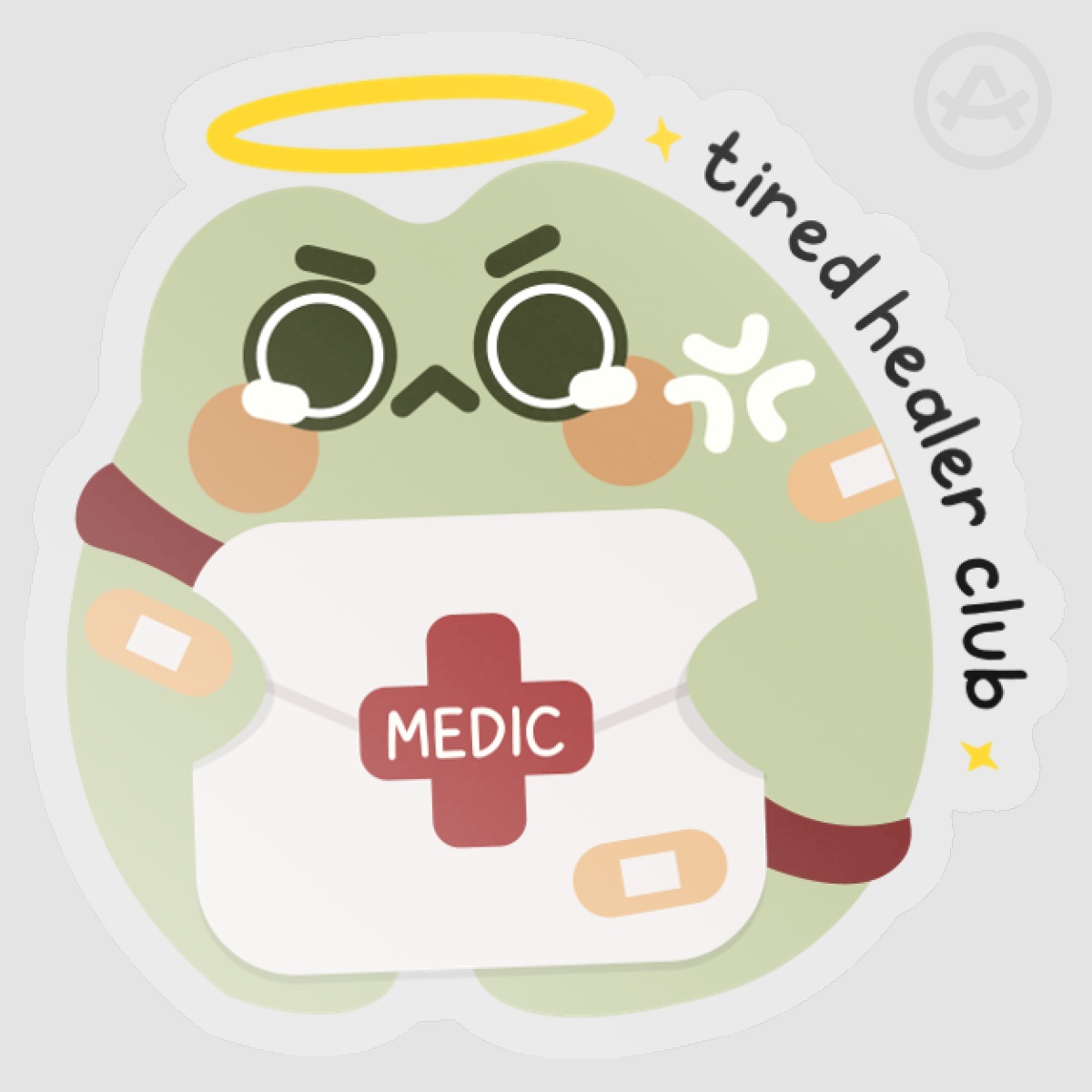 MOBA Froggy - Tired Healer Club Clear PET Vinyl Die Cut Stickers