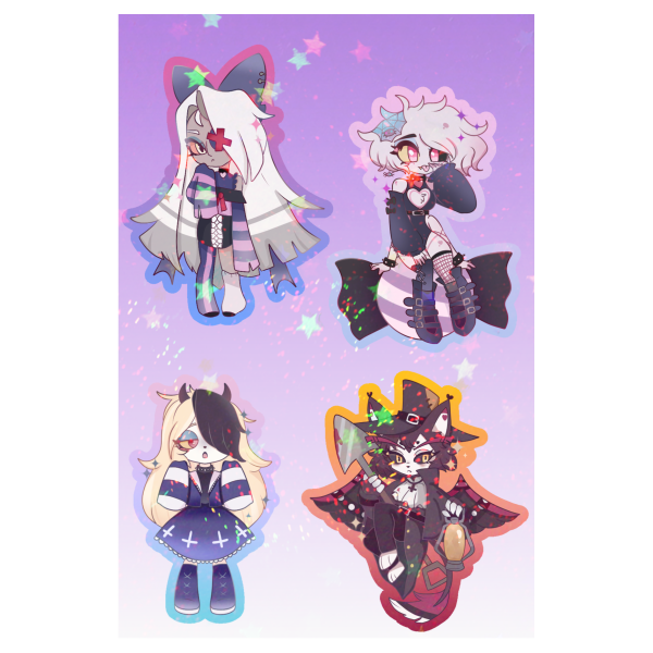 Hazbin Hotel halloween sticker sheets
