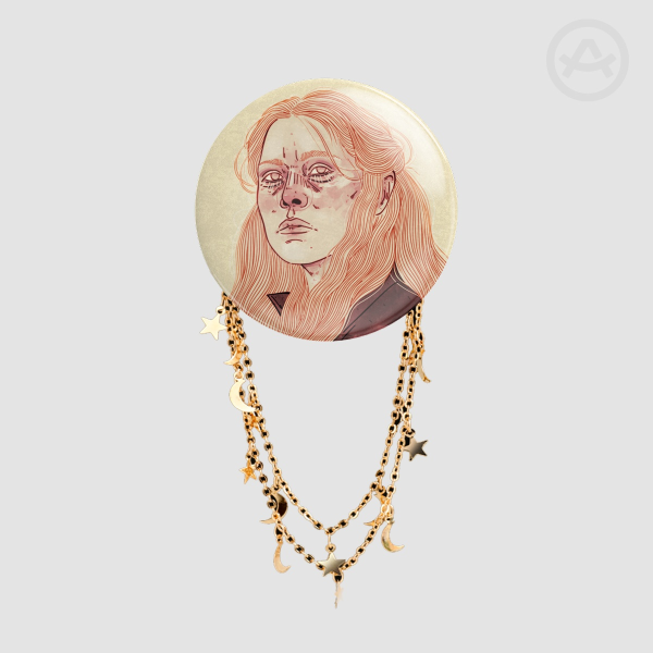 rhaenyra round badge with chains