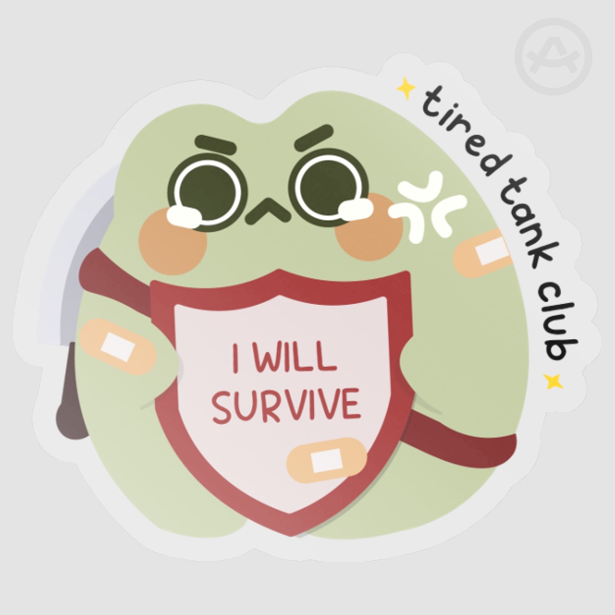 MOBA Froggy - Tired Tank Club Clear PET Vinyl Die Cut Stickers