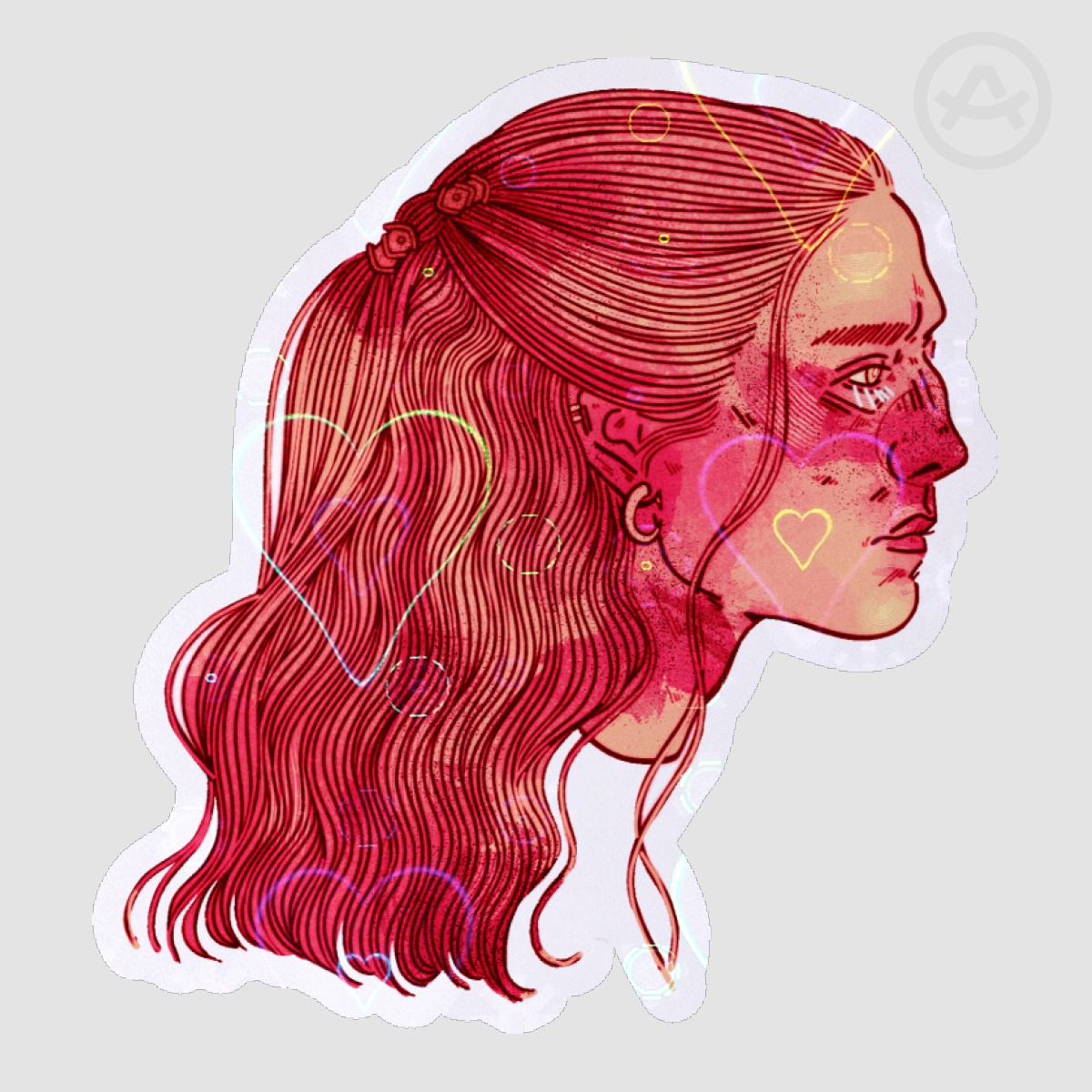 rhaenyra holo die cut sticker