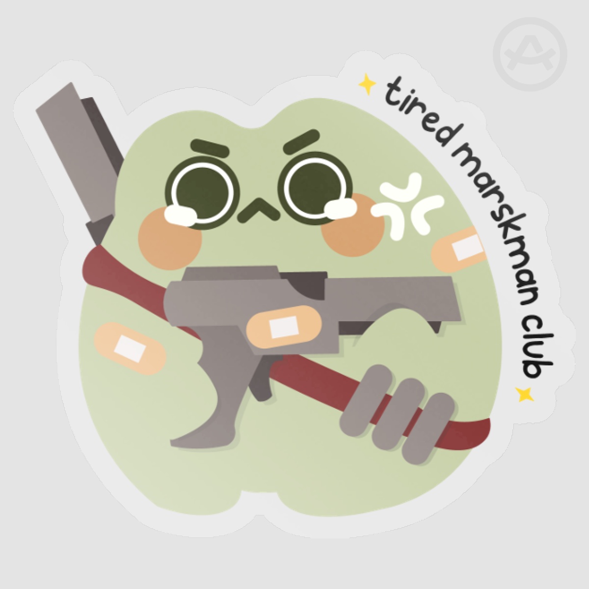 MOBA Froggy - Tired Marksman Club Clear PET Vinyl Die Cut Stickers