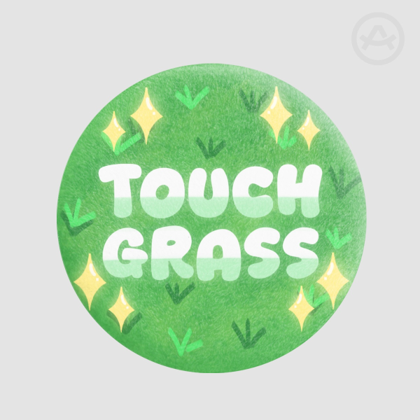"Touch Grass" Plush Pin