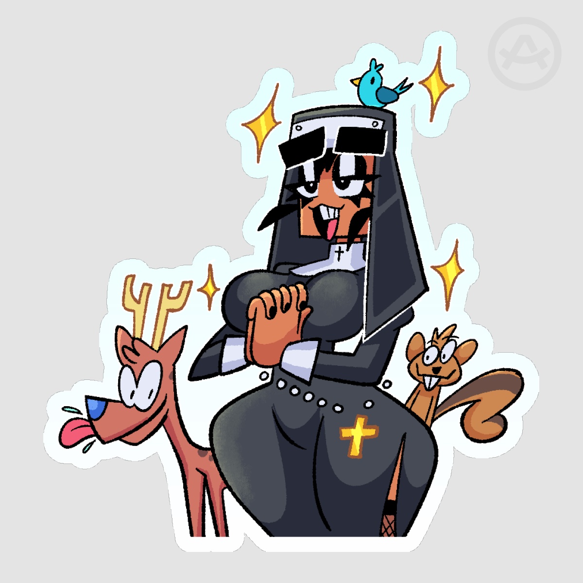 Nun Josie Die Cut Stickers [Matte]