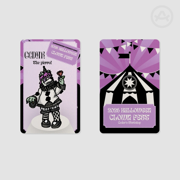 2026 HALLOWEEN CLOWN FEST - Cedar La Pierrot - Pearl Paper Mini Art Card