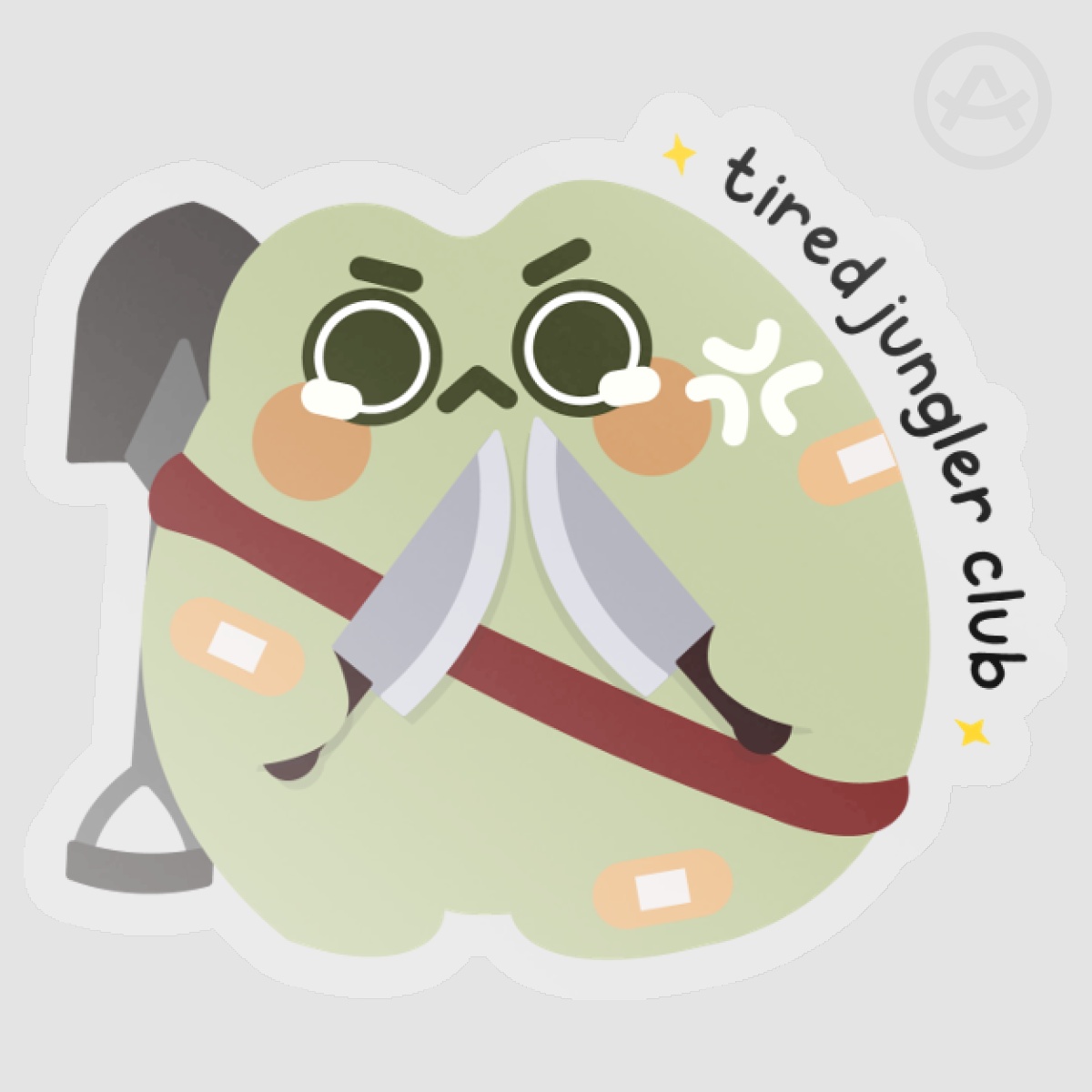 MOBA Froggy - Tired Jungler Club Clear PET Vinyl Die Cut Stickers