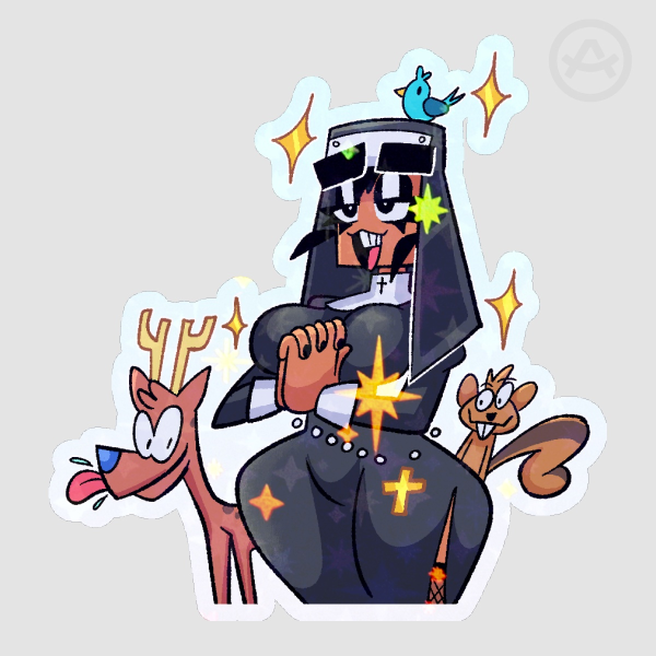 Nun Josie Die Cut Stickers [Holo Star]