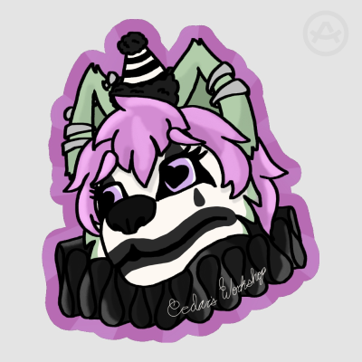 2026 HALLOWEEN CLOWN FEST - Cedar La Pierrot - Colored Edge Die Cut Stickers